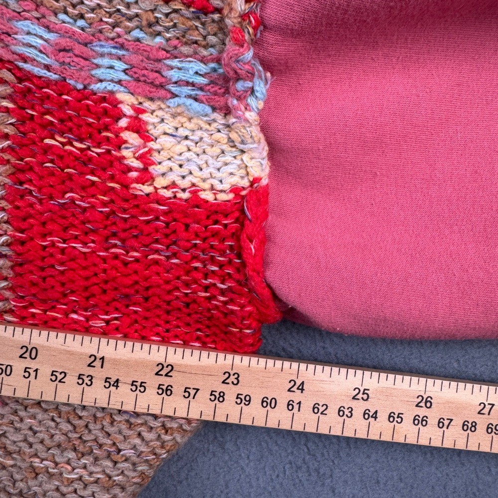 Pilcro Mixed Media Cropped Sweater Multicolor Geometric Knit Balloon Sleeve XS - Picture 7 of 8